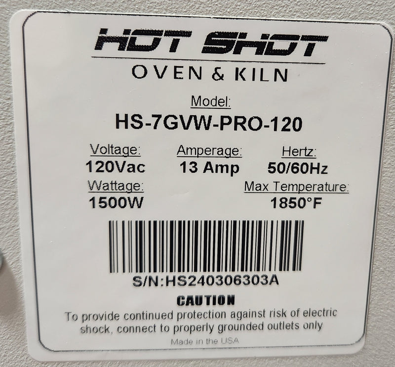 Hot Deals - HS-7GVW-PRO-120 - Int. Dims-7”Dx7”Wx7”H